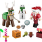 Mattel Minecraft Advent Calendar, 3 3.25-in Scale Action Figures including Santa, 17 Accessories & 4 Stickers, Pixelated Design