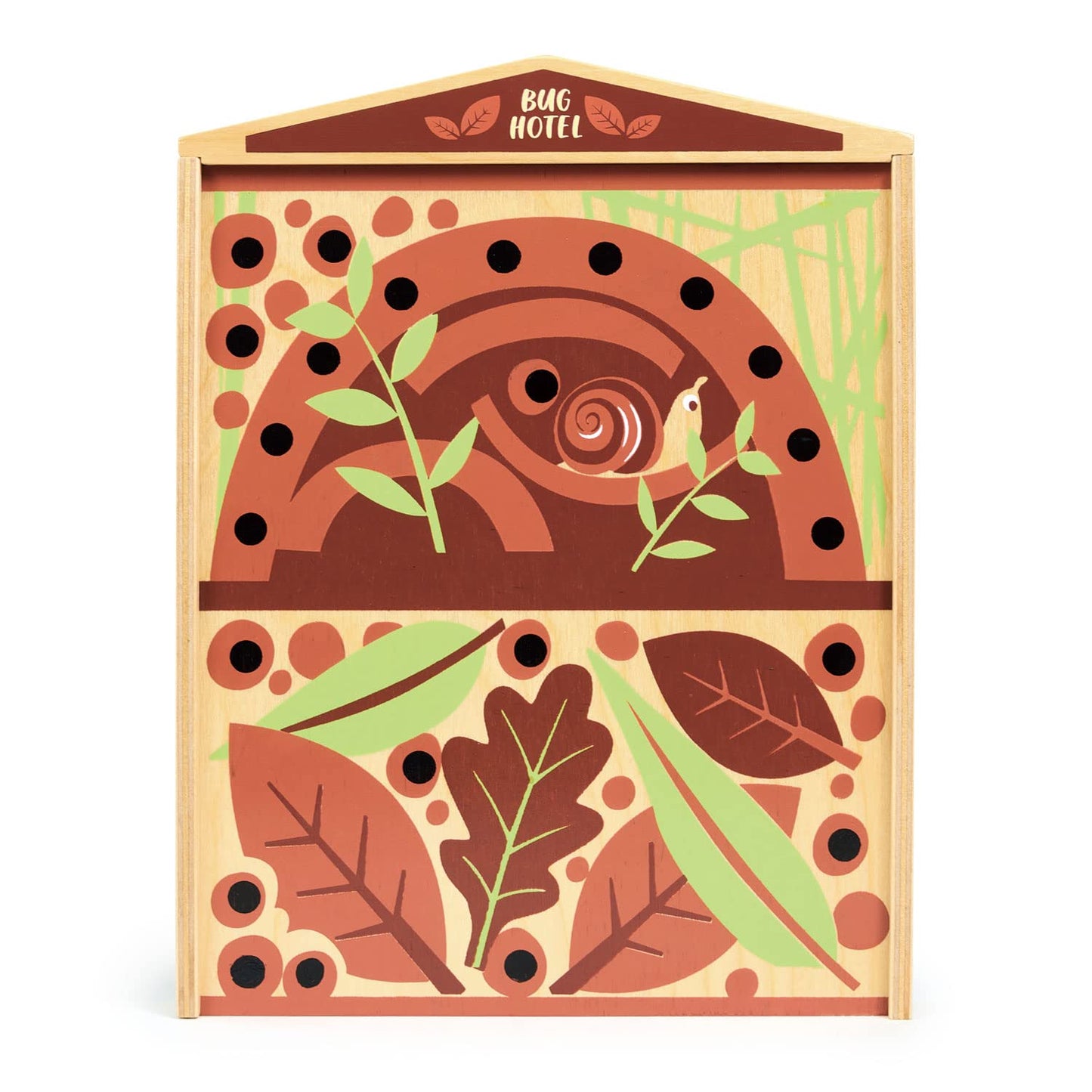 Tender Leaf Toys - The Bug Hotel - 13 Wood Garden Bugs with Shelving Unit and Front Panel - Made for Little Hands - Open-Ended Nature Play - Science
