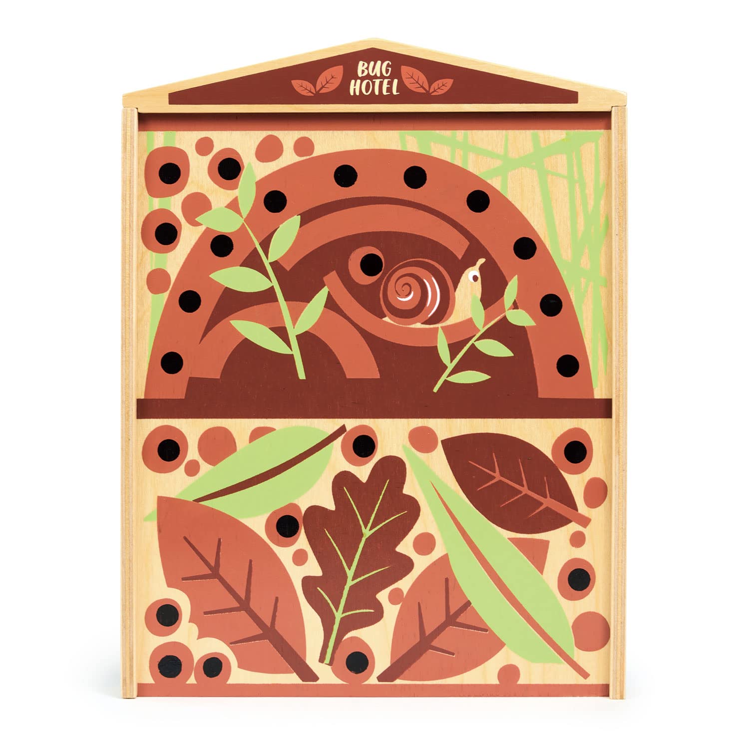 Tender Leaf Toys - The Bug Hotel - 13 Wood Garden Bugs with Shelving Unit and Front Panel - Made for Little Hands - Open-Ended Nature Play - Science