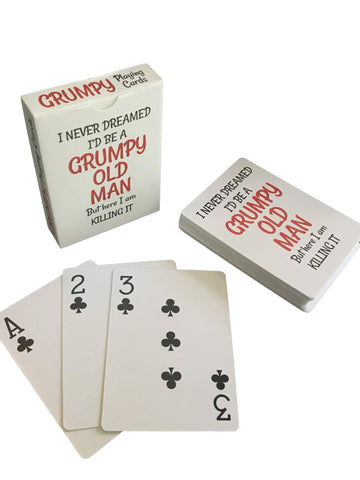 Grumpy Old Man Jumbo Index Playing Cards - Large Print for Seniors - Gag Present for 50th 60th 70th 75th 80th Birthday - Poker Sized for Texas Holdem