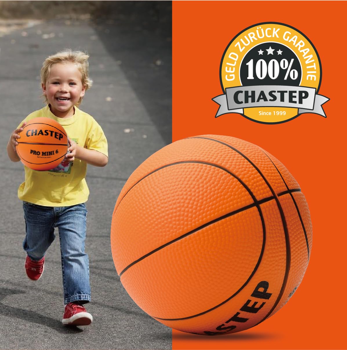 Chastep 6“ Foam Mini Basketball for Kids, Perfect for Practice and Backyard Play, Soft and Bouncy（Orange）