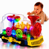 TOOTY TOY Light Up Transparent Gear Train Toy for Toddlers, Musical LED Crawling & Tummy Time Baby Toy, Educational Sensory Toys for Infants, Boys