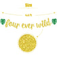 Fourever Wild Banner, Boys Girls 4th Birthday Hanging Decorations, Jungle Wild Safari Zoo Themed Happy 4th Birthday Party Decorations Supplies
