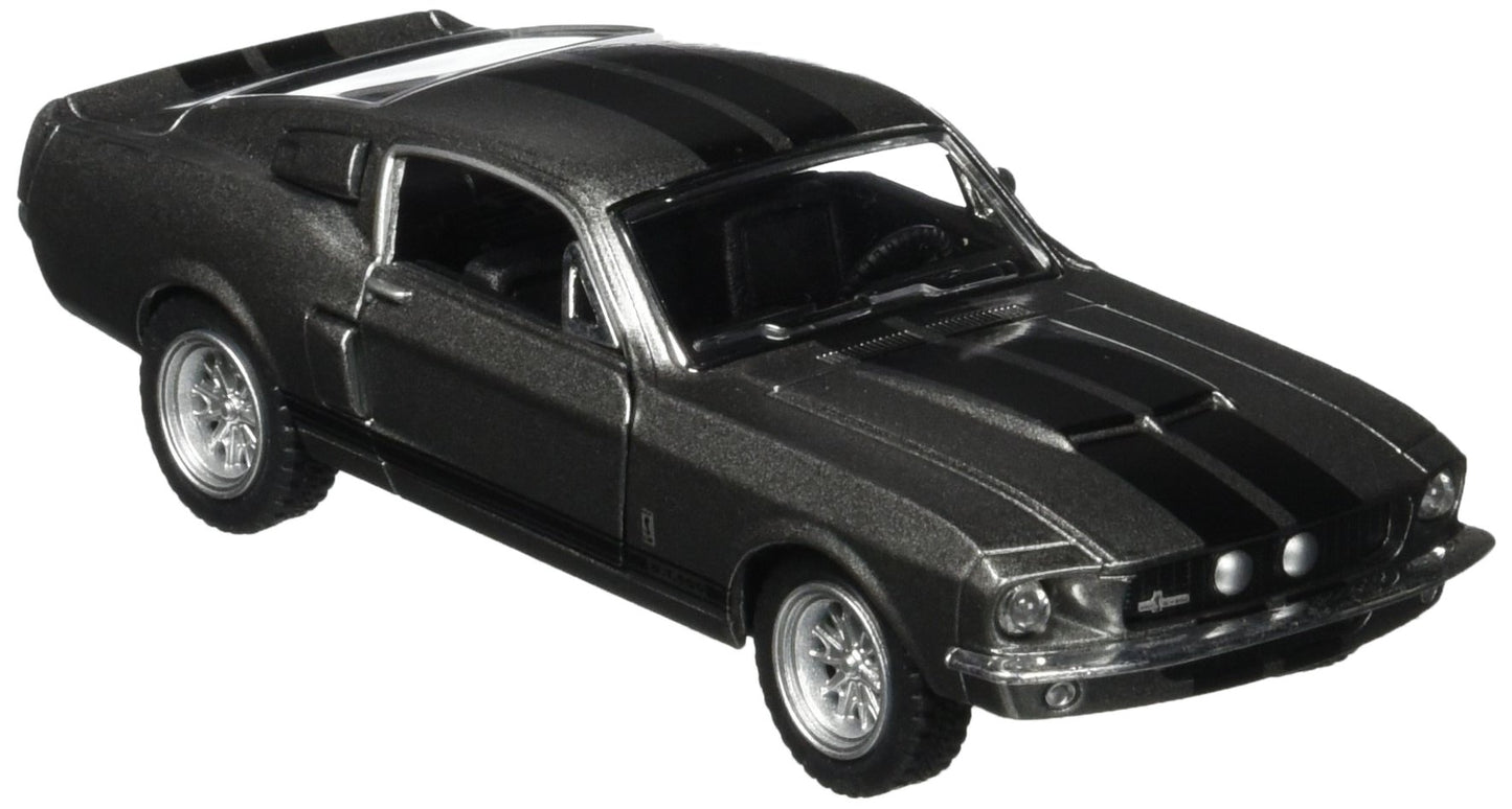 KiNSMART - 1967 Ford Shelby Mustang GT500 1:38 Scale 5" Die Cast Metal Model Toy Muscle Car (Grey)