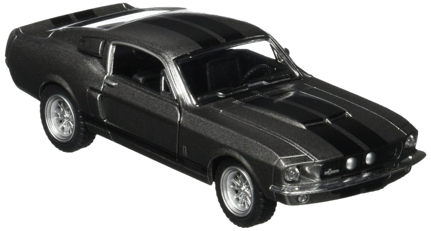 KiNSMART - 1967 Ford Shelby Mustang GT500 1:38 Scale 5" Die Cast Metal Model Toy Muscle Car (Grey)
