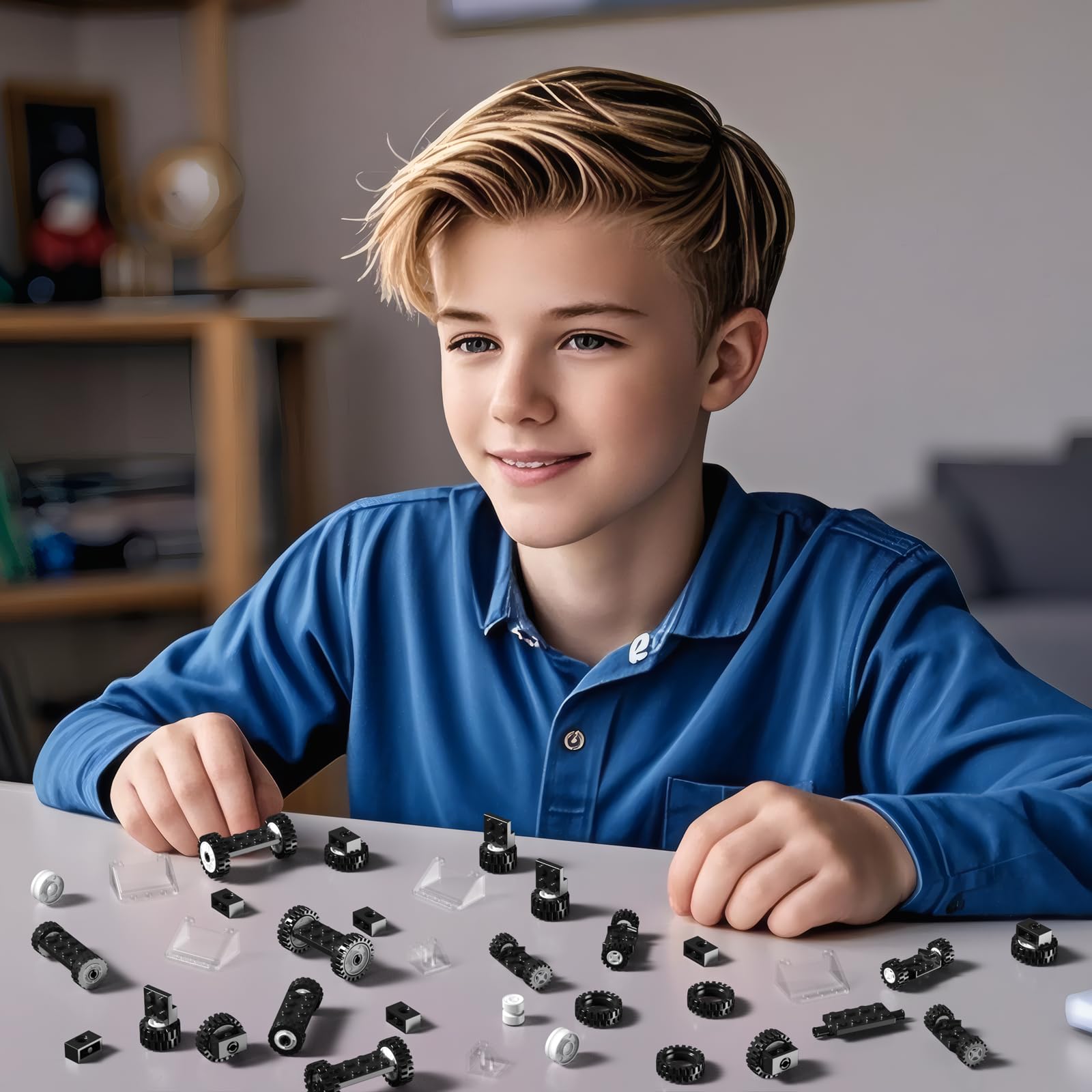 Wheels and Axles Sets Tires Building Kit with Windshield, Compatible with Lego Wheels and Axles, 186 Pcs Car Parts and Classic Pieces Accessories