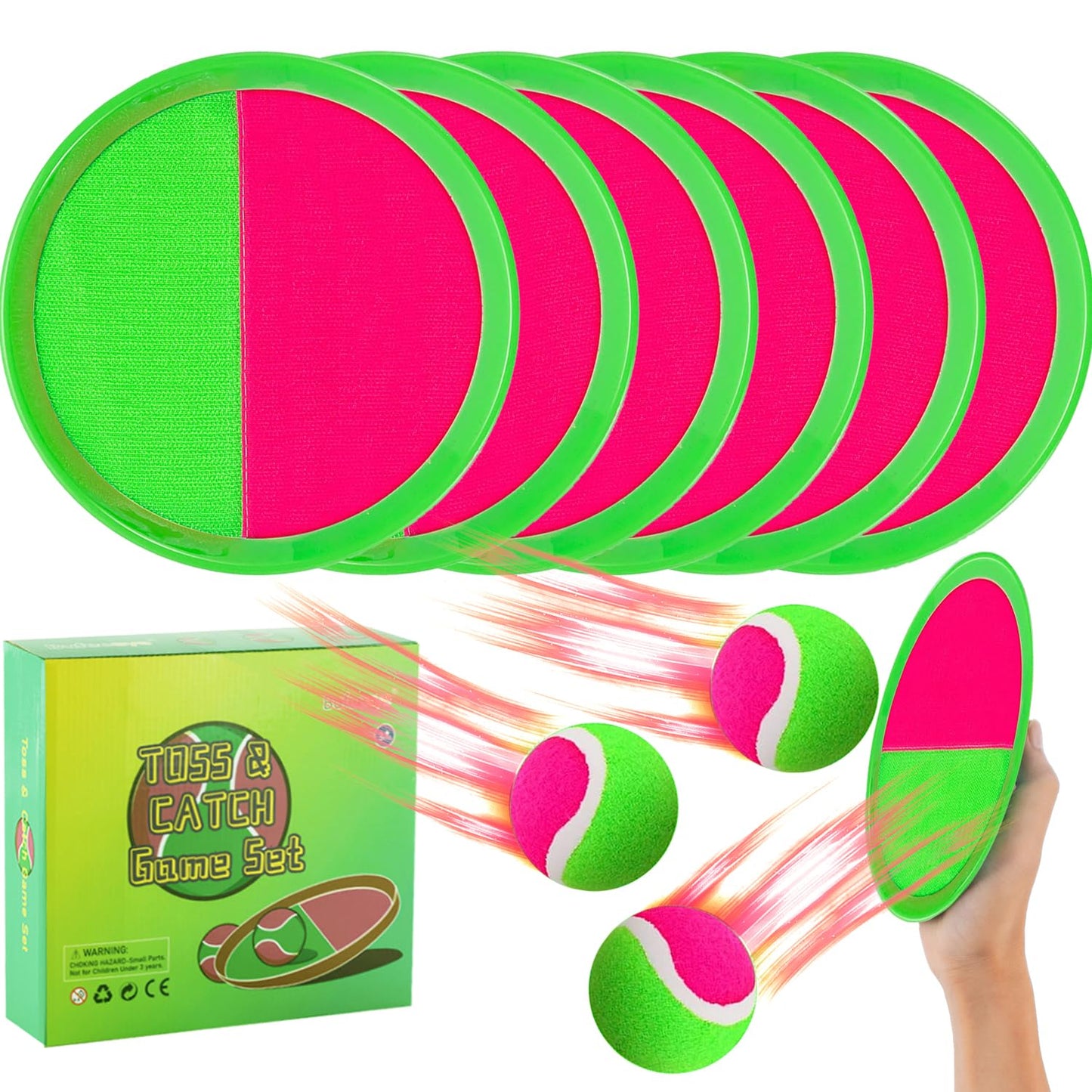 Beach Toys, Toss and Catch Ball Set, Outdoor Games, Beach Games for Kids