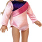 Little Gymnast - 2 Piece Outfit - Pink and Purple Gymnastic Leotard with Shorts - 18 inch Doll Clothes (Dolls not Included)