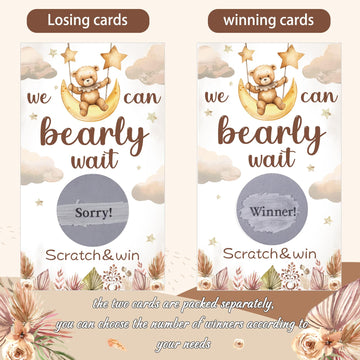 Fjoron 60 Pack Bear Baby Shower Scratch Off Cards We Can Bearly Wait Scratch Off Bear Theme Party Scratch Off Cards Baby Shower Gender Reveal Party