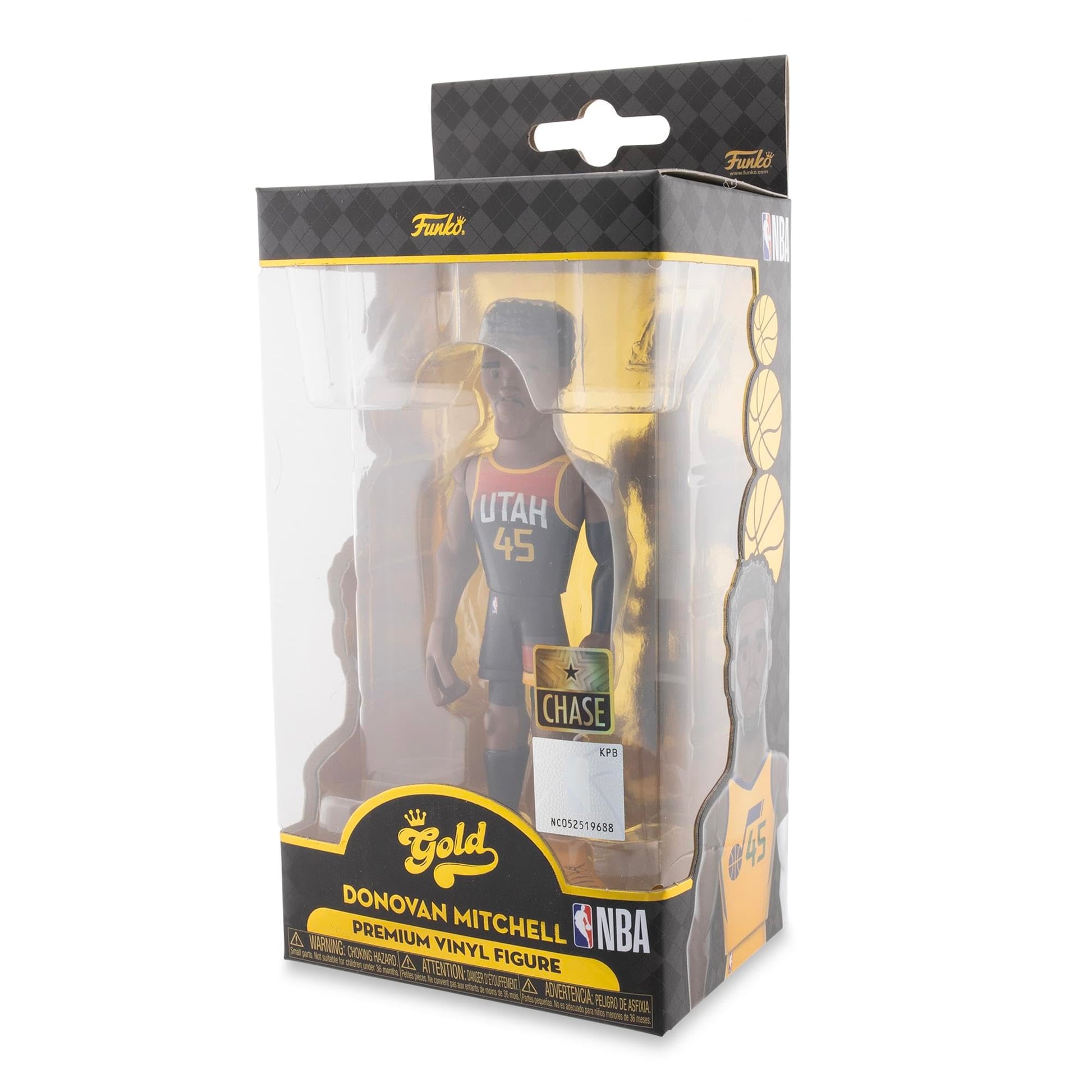 Funko Utah Jazz NBA Gold 5 Inch Vinyl Figure | Donovan Mitchell Chase