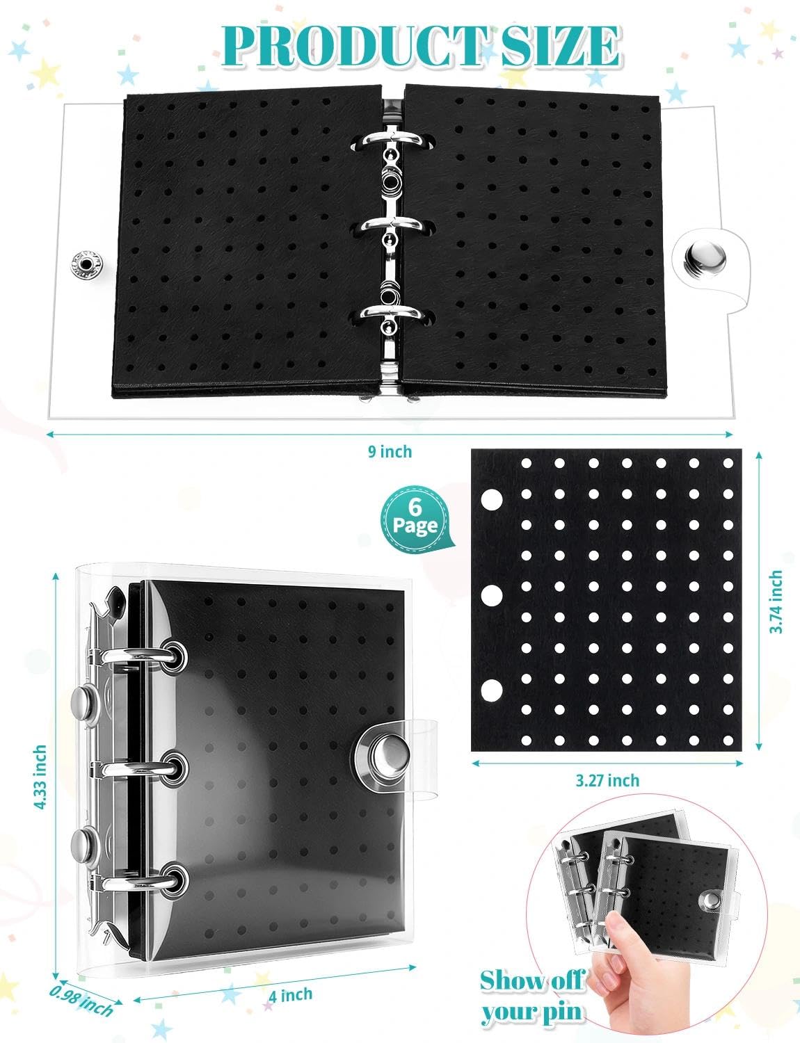 2Pcs Mini Enamel Pin Display Book for Collectors - Portable Pin Trading Book Organizer Case with Protective Pages, Compact Pin Holder Binder for