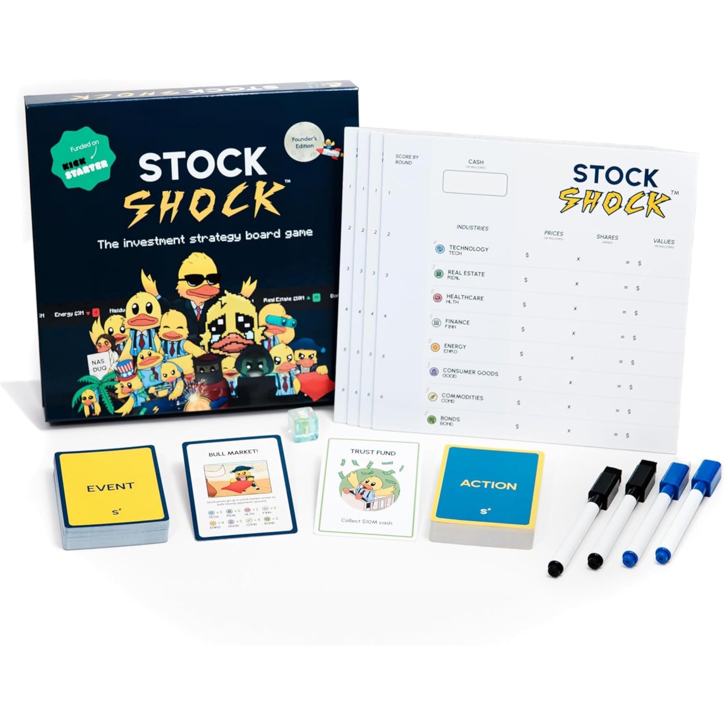 Stock Shock: Investment Strategy Board Game (Ages 7+, Easy to Learn, Educational)
