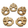 5pcs Natural Wooden Leaf Montessori Toy Pendant Pure Natural Beech Wood Animal Shape for Handmade Home Decoration Craft Accessory (Banana Leaf)