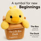 Hugglethorn Life Box Stuffed Duck - Duck Plush, Duck Stuffed Animal with Story Card & Gift Box, Emotional Support Duck, Meaningful Duck Gift, New Job