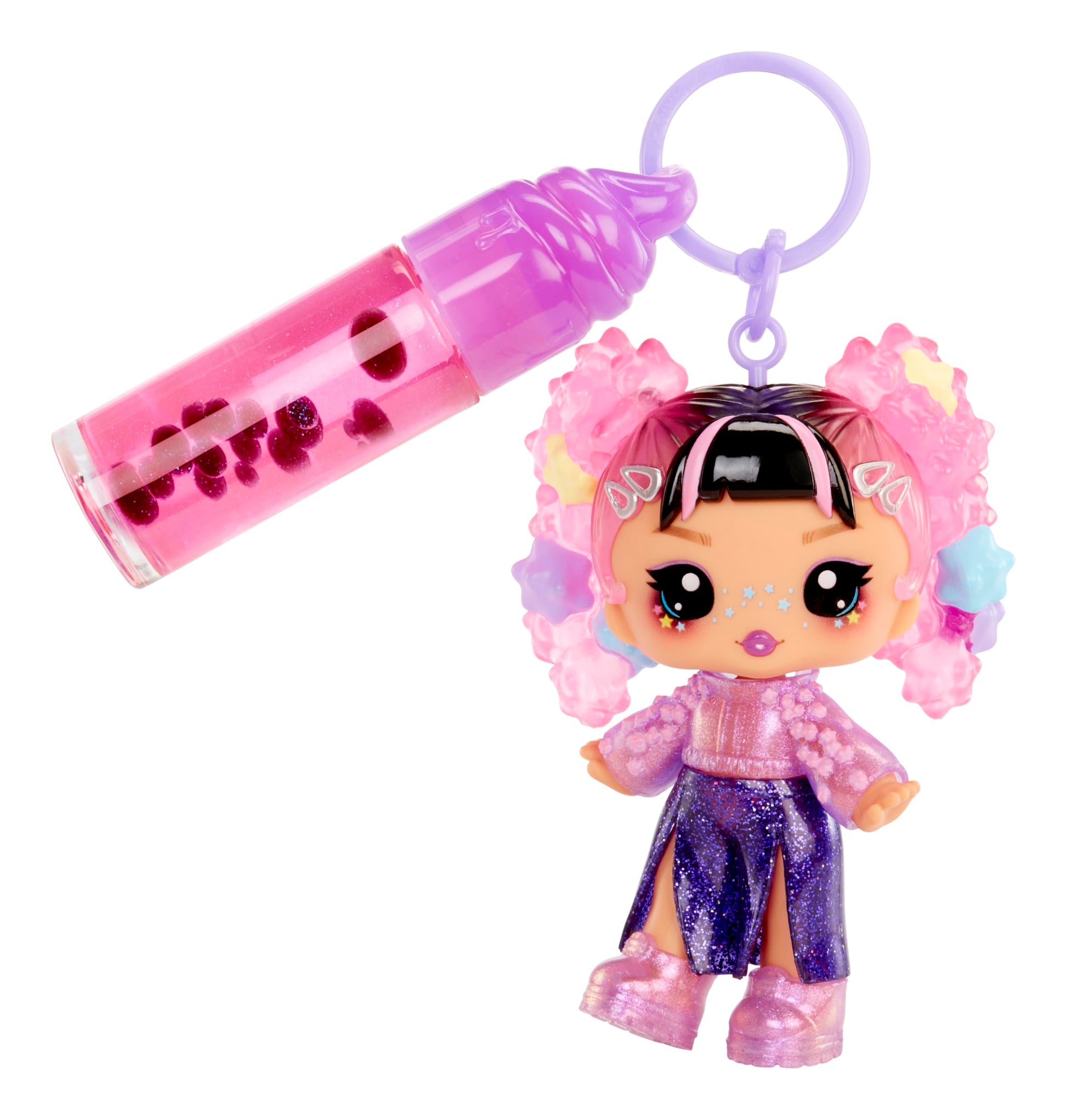 Yummiland Lip Gloss Doll: Sour Sweeties - Astrid Stars Includes DIY Lip Gloss + Removable Keychain, Cosmetic Play, Collectible, Ages 4+