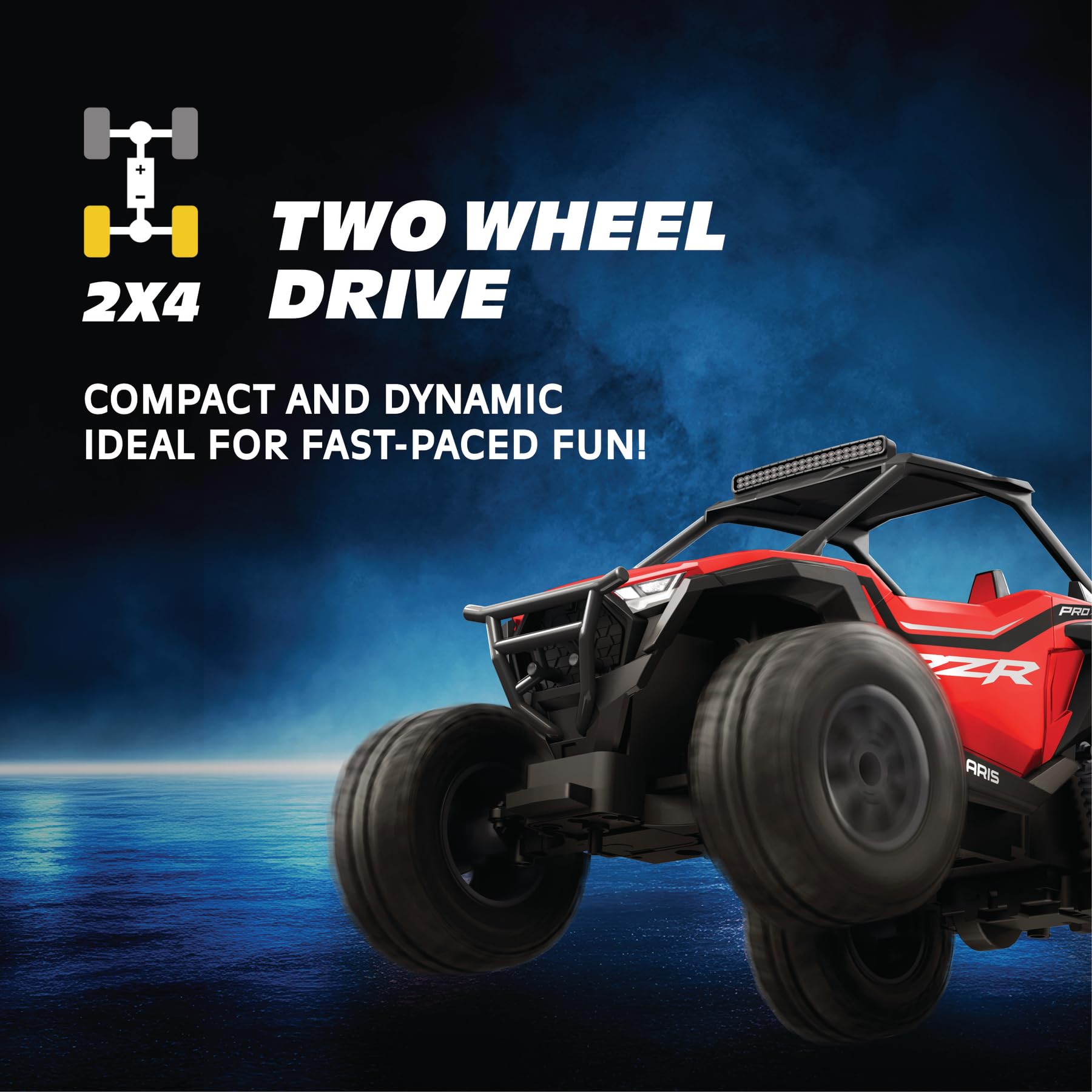 Motor Dayz Polaris RZR Remote Control UTV - 1:14 Scale 2WD RC Car, Officially Licensed Polaris RZR, Full-Function 2.4GHz Radio Control, USB