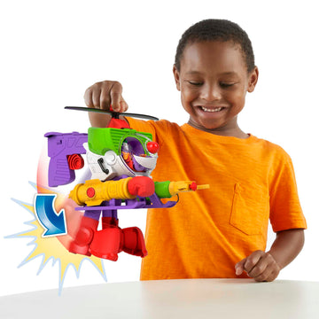 Imaginext DC Super Friends Joker Helicopter Robot 25cm Tall Joker Helicopter with Bullet Accessory for Kids 3+ Years HMV09
