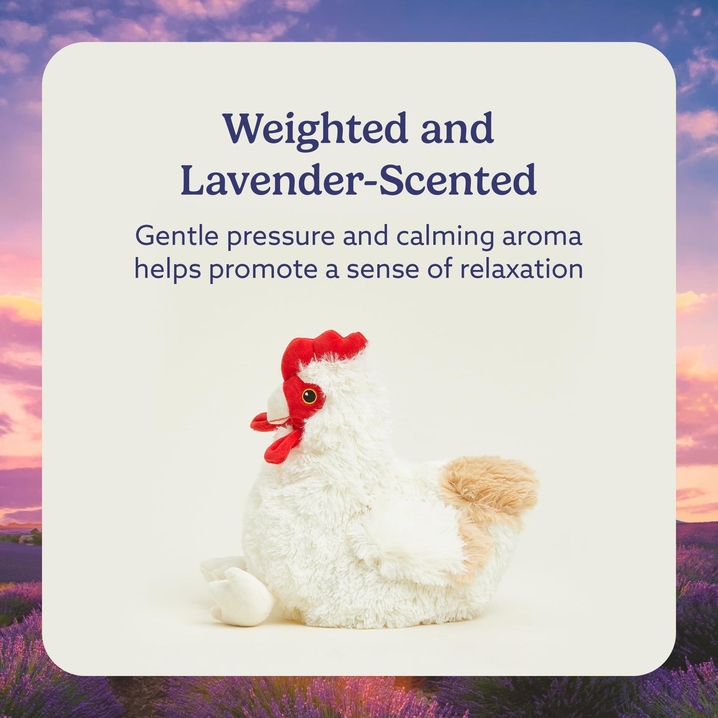 warmies Microwavable & Weighted Stuffed Animals, Chicken - Heated Stuffed Animal Plushie for Warmth & Comfort - Cute Soft Plush Toys for Adults