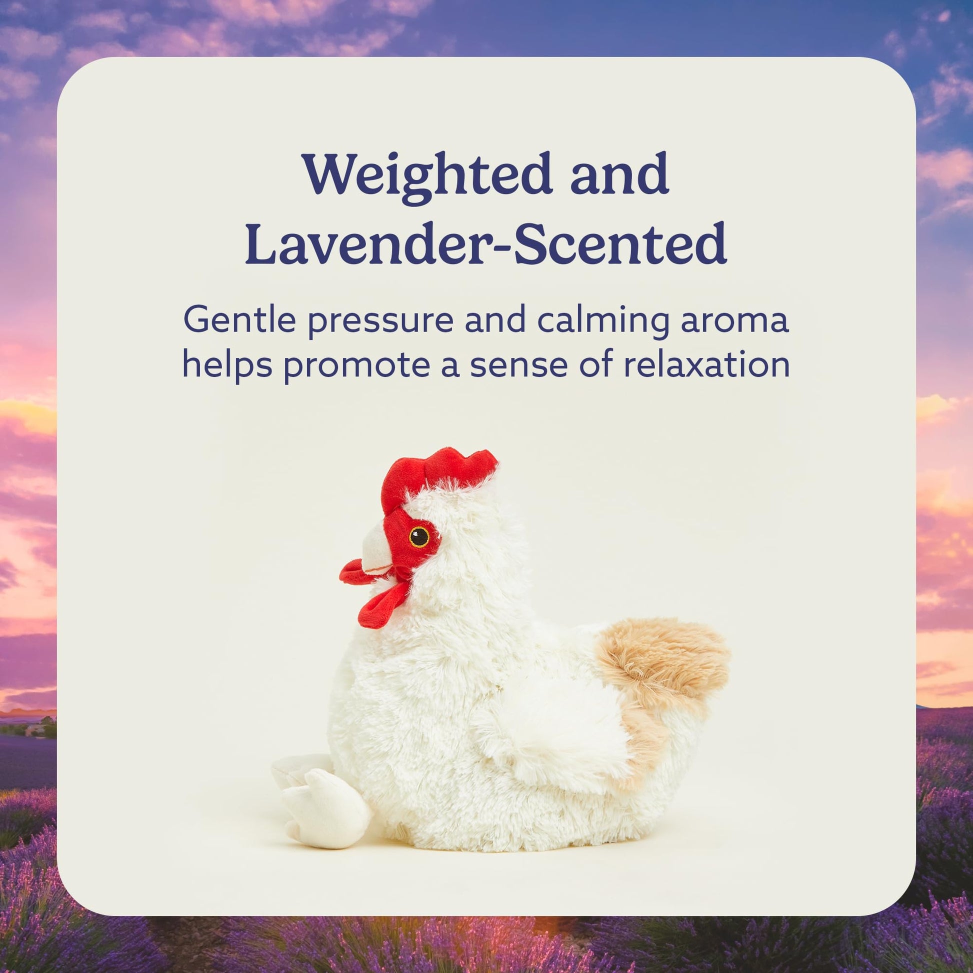 warmies Microwavable & Weighted Stuffed Animals, Chicken - Heated Stuffed Animal Plushie for Warmth & Comfort - Cute Soft Plush Toys for Adults