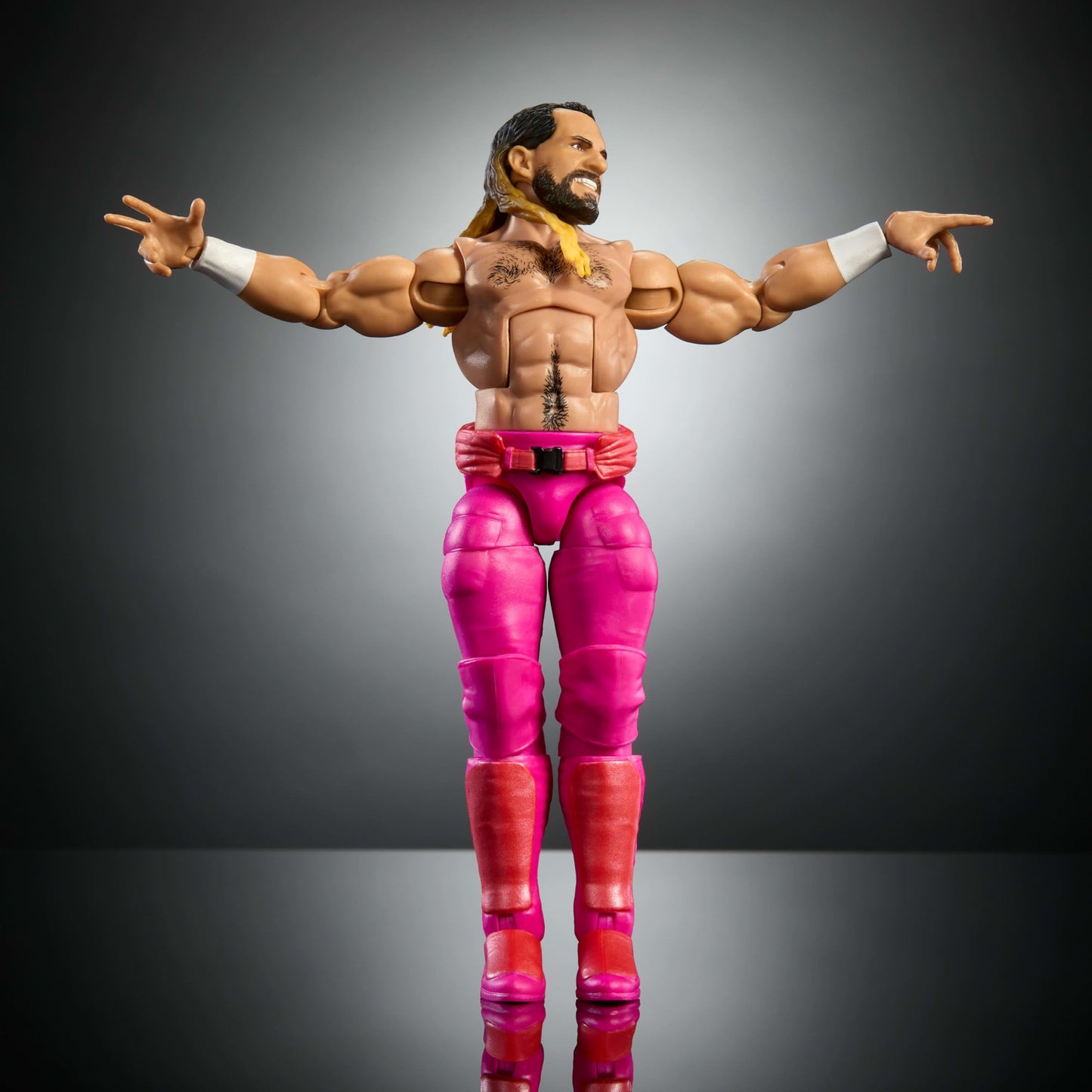 Mattel WWE Elite Collection Action Figure & Accessories, Premium Live Event Seth “Freakin” Rollins Set, Wrestlemania with Howard Finkel Build-A-Figure