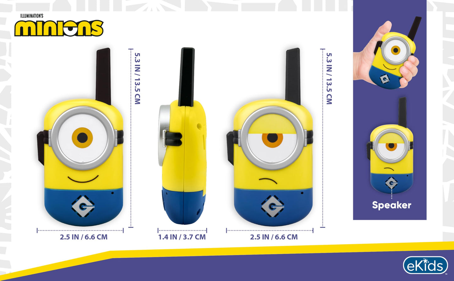 Minions Walkie Talkies for Kids, Static Free Indoor and Outdoor Toys