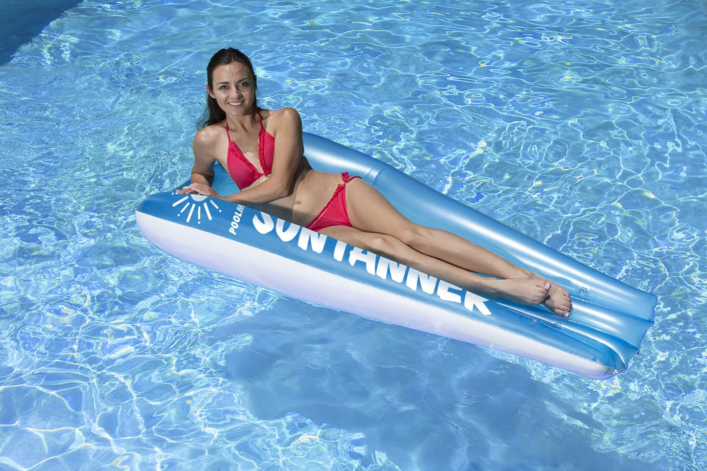 Poolmaster Suntanner Inflatable Swimming Pool Float Mattress, Surprise Color