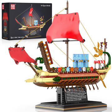 Mould King Ship Model Building Sets, Collectible Display Vintage Ship Toys for Adults, 10156 Classic Creative Ancient Roman Warship Model, Christmas