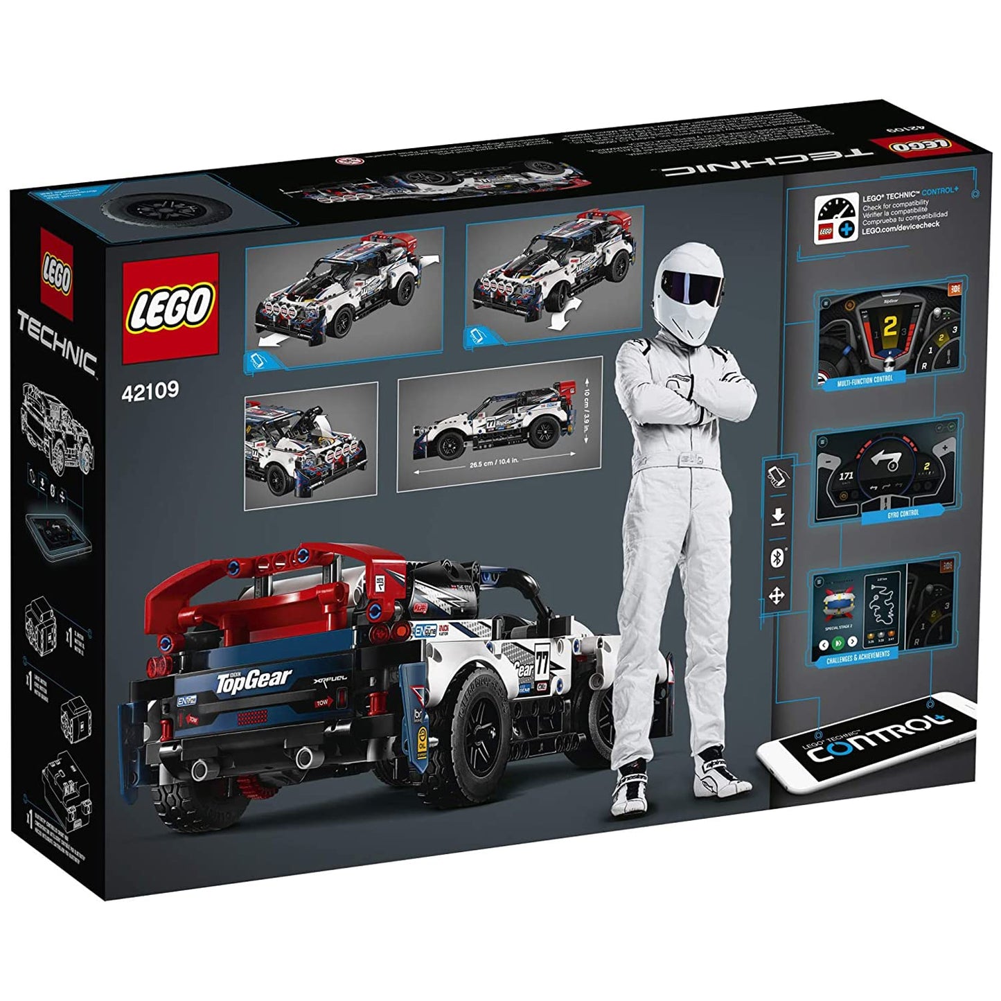 LEGO Technic App-Controlled Top Gear Rally Car 42109 Racing Toy Building Kit (463 Pieces)
