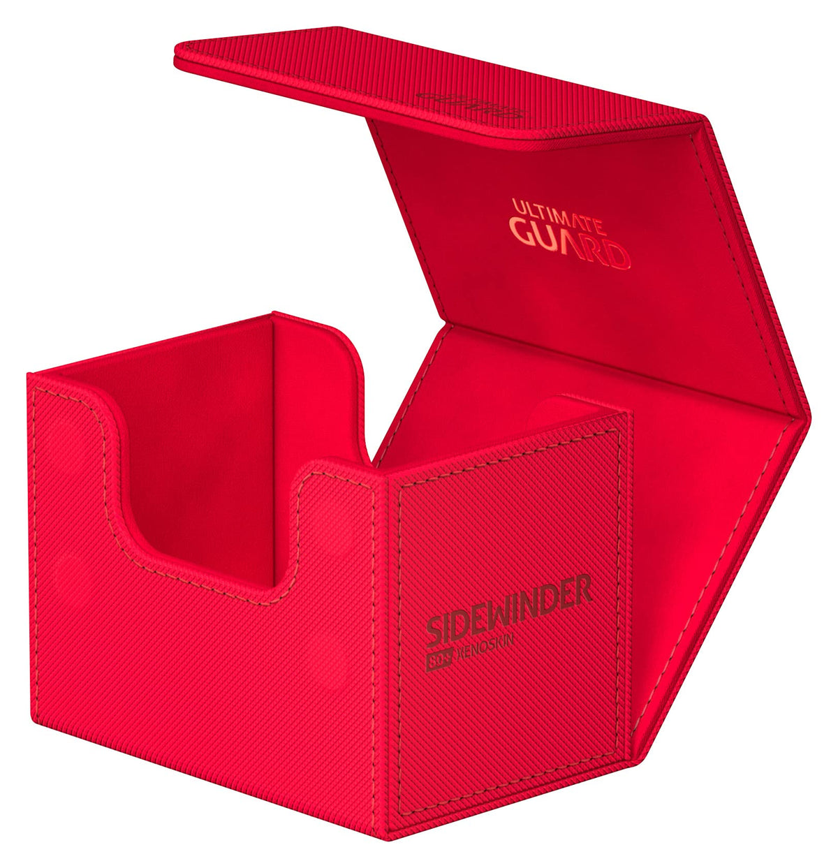 Ultimate Guard Sidewinder 80+, Deck Box for 80 Double-Sleeved TCG Cards, Red, Magnetic Closure & Microfiber Inner Lining for Secure Storage