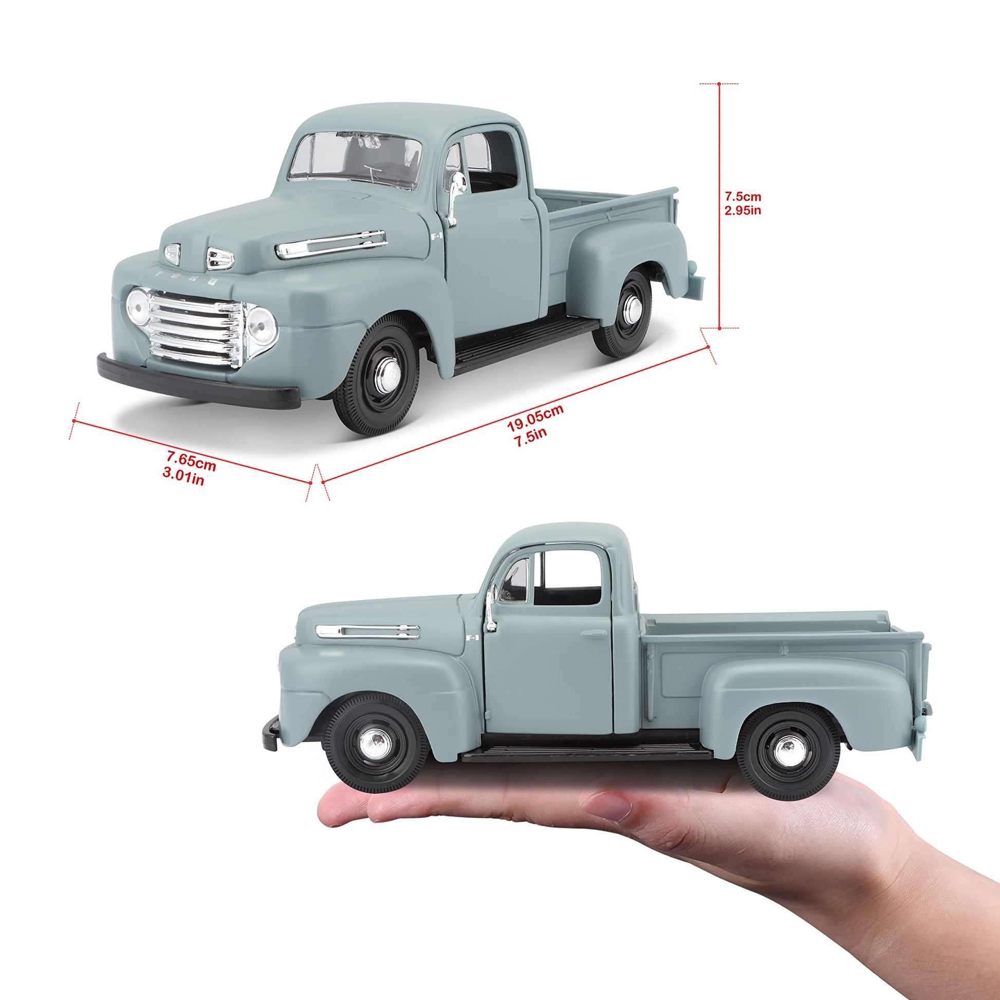 1948 Ford F-1 Pickup Truck - Gray (Special Edition) Diecast 1:25 Scale Model - Maisto