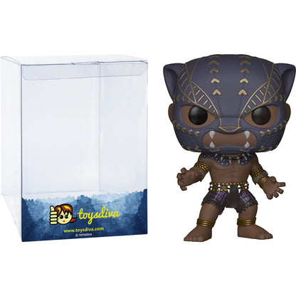 Funko Black Panther [Warrior Falls]: P o p ! Vinyl Figurine Bundle with 1 Compatible 'ToysDiva' Graphic Protector (274-23130 - B)