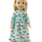 Santa and Penguin Christmas Nightgown for 14-Inch Dolls | Premium Quality & Trendy Design | Dolls Clothes
