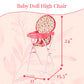Foldable Baby Doll High Chair, Baby Doll Accessories, Dolls & Accessories Highchair Stuff for 18 Inch Doll, Doll High Chair Toy Set for Toddlers 3