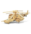 Puzzled 3D Puzzle Black Shark Helicopter Wood Craft Construction Model Kit, Educational DIY Wooden Toy Assemble Model Unfinished Crafting Hobby Army