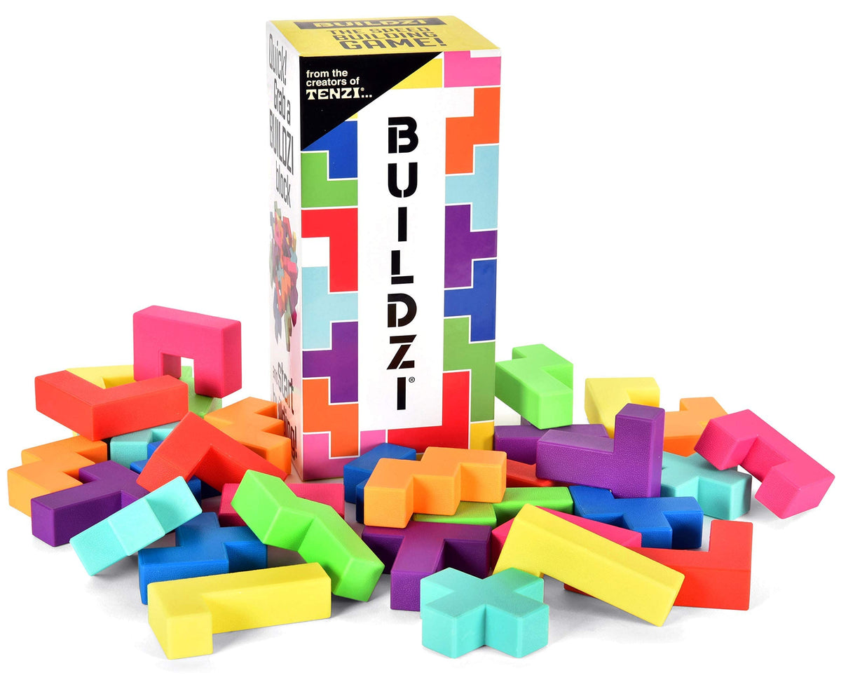 BUILDZI by TENZI - The Fast Stacking Building Block Game for the Whole Family - 2 to 4 Players Ages 6 to 96 - Plus Fun Party Games for up to 8 Players