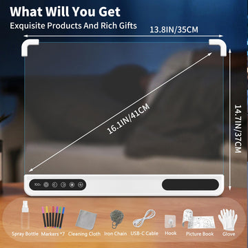 Kjlwb 16 Inch Rechargeable LED Glow Drawing Board for Kids, White Stand