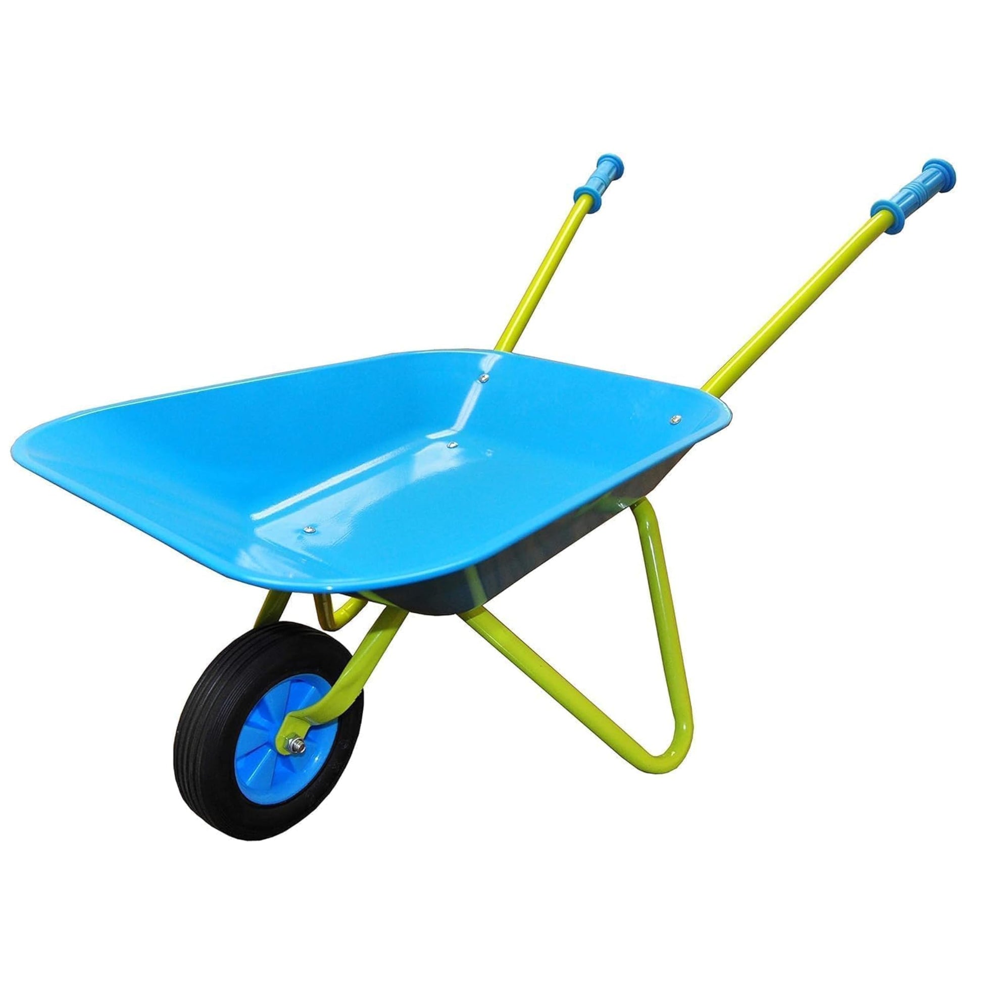 G & F Kids Metal Wheelbarrow, Child-Size Steel Garden Wheelbarrow for Toddlers & Kids, Sturdy Single-Wheel Design for Outdoor Play, Gardening