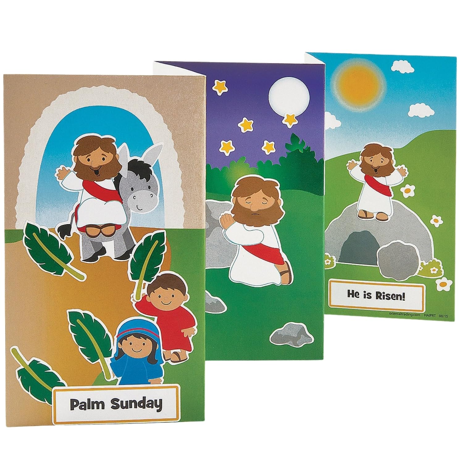Fun Express Holy Week Fold Out Sticker Scene for Easter, 12 Pieces
