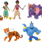 Mattel Disney Princess Toys, Jasmine Classic Storybook Set with 6 Characters Including Jasmine, Aladdin & Genie Small Dolls, Inspired by Disney's