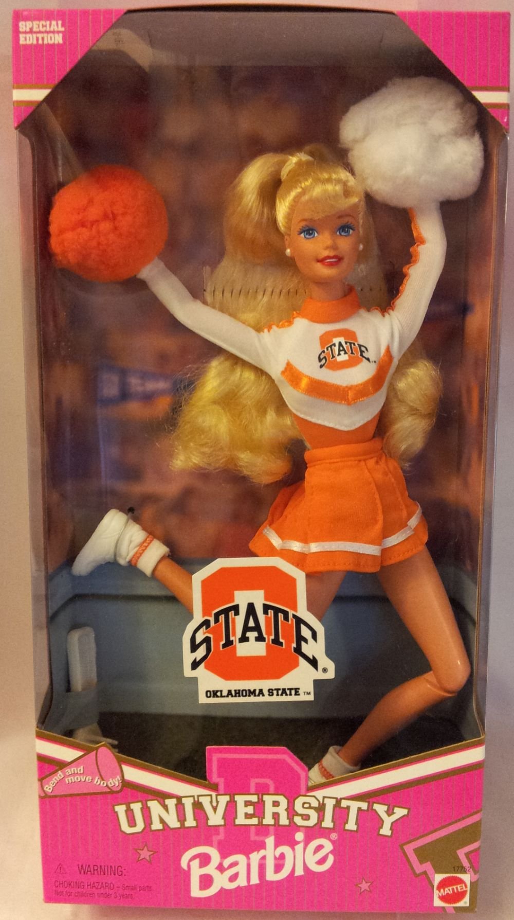 Barbie University Oklahoma State University Cheerleader Doll 1997 Mattel #17752
