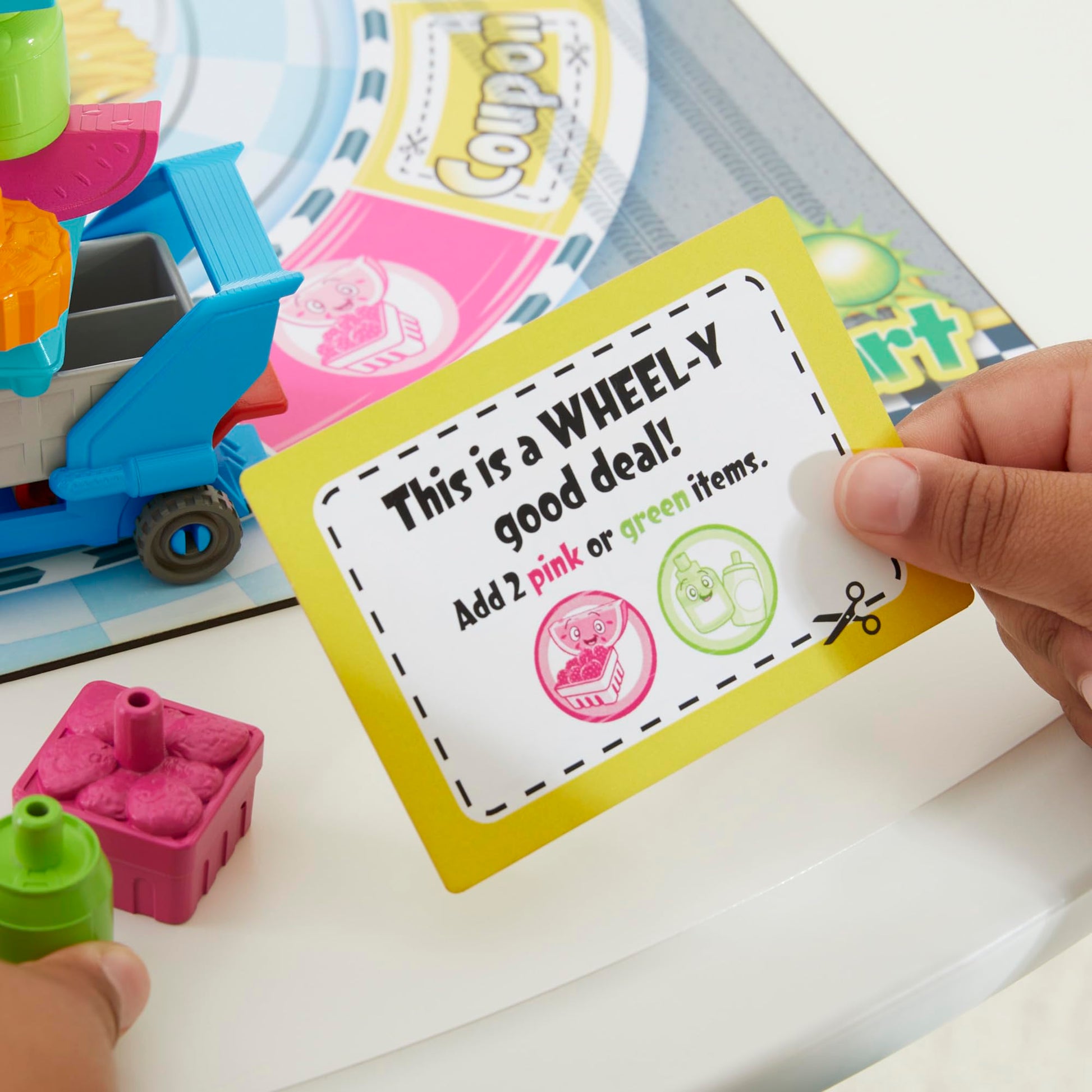 Grocery Go Karts Board Game for Preschoolers and Kids Ages 4 and Up, Building Game with Mini Groceries, Preschool Games for 2-4 Players