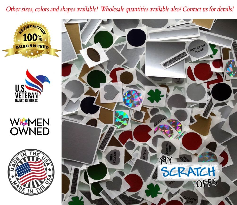 My Scratch Offs 0.50 in Gold Round Scratch-Off Stickers, 1000 Pack