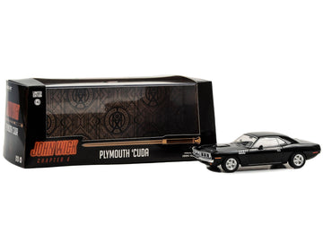 1971 Plymouth Barracuda Black John Wick: Chapter 4" (2023) Movie Hollywood Series 1/43 Diecast Model Car by Greenlight 86641