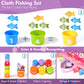 BAHIAKLO Montessori Toys for 1 Year Old Girl Gifts, Pink Cloth Fishing Toy for Toddler 1-3, Fine Motor Skills Toy Sorting Learning Baby Toys 6-12-18