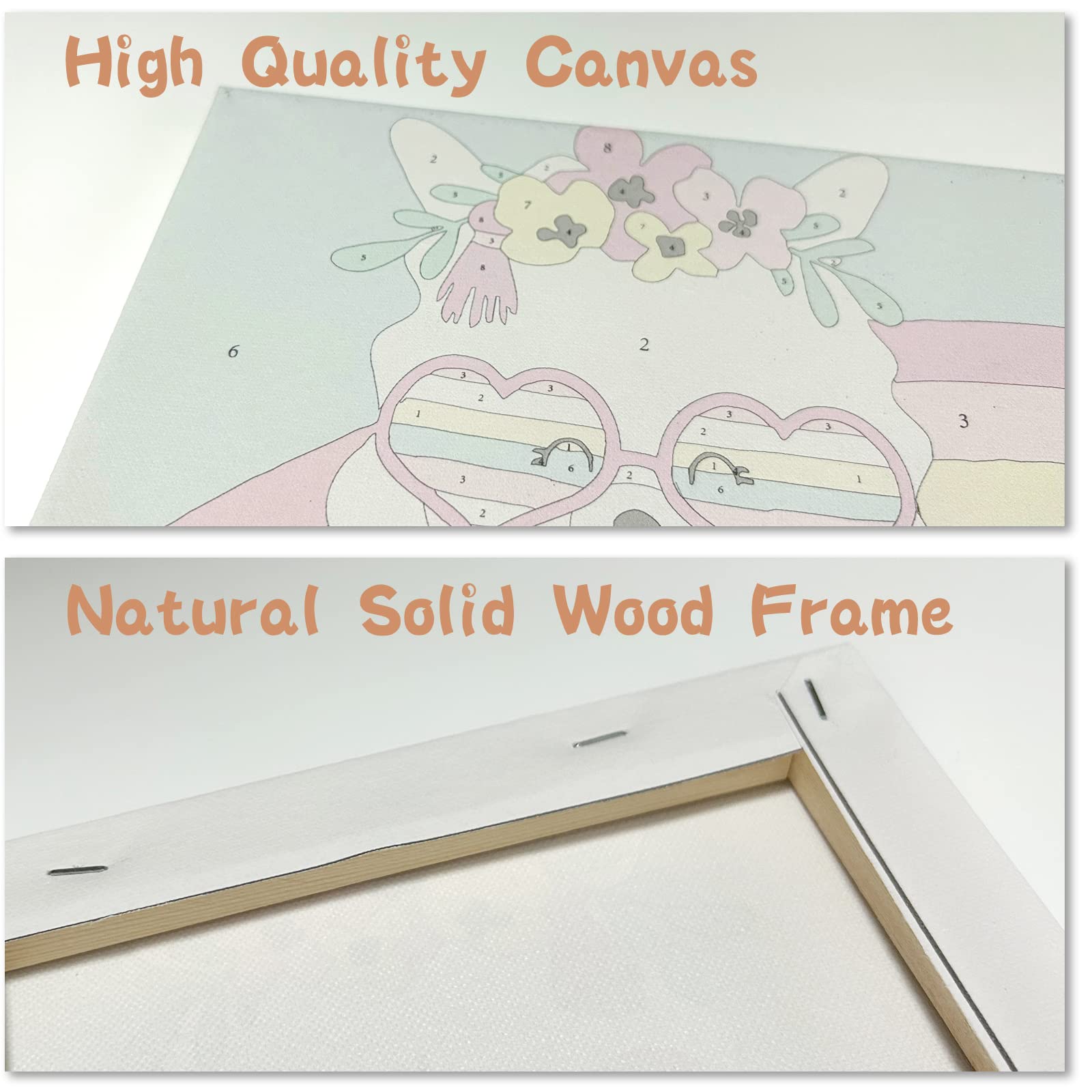 CarlonLin 4 Pack Paint by Number for Kids Framed Canvas, Paint by Numbers for Kids Ages 4-8-12, DIY Paint by Numbers Kits Beginner, DIY Acrylic Oil