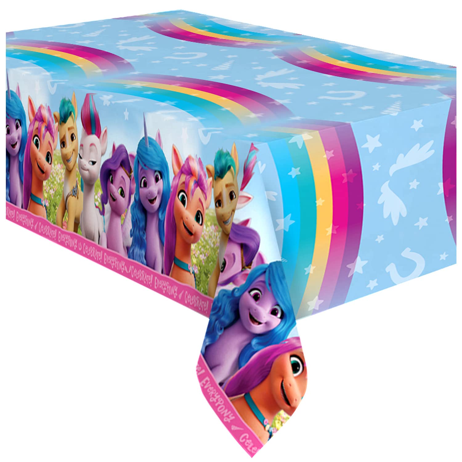 Treasures Gifted Officially Licensed My Little Pony Birthday Party Supplies - Pack of 3 Tablecloth 54in x 108in - My Little Pony Party Decorations