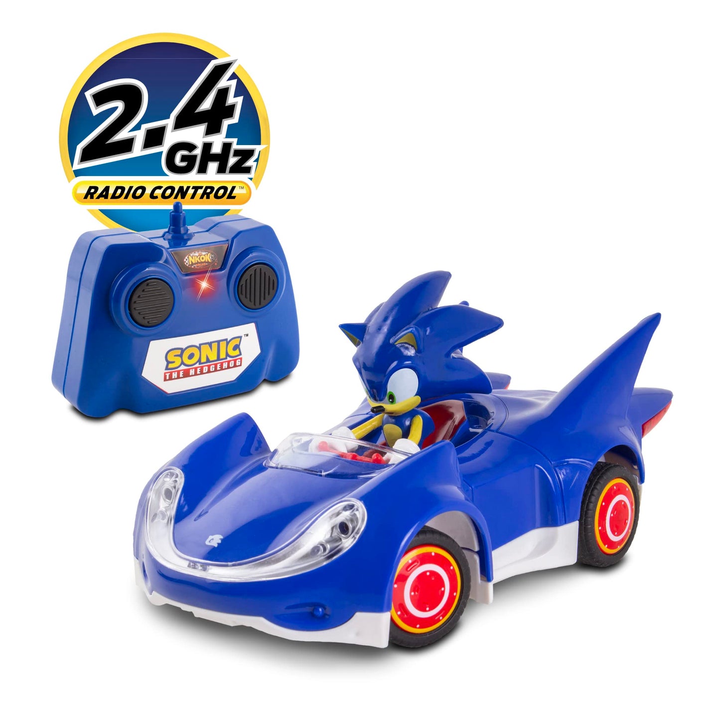 NKOK Sonic & Sega All-Stars Racing RC Car 1:28 Scale 2.4GHz, Ages 6+
