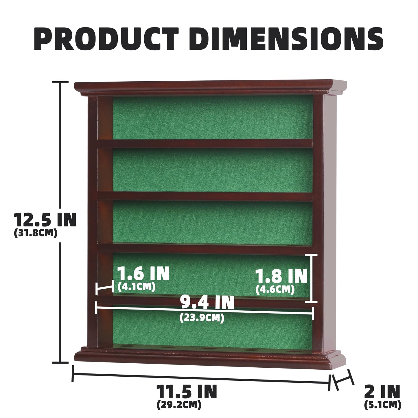 DisplayGifts Golf Ball Display Case Wall Rack Cabinet, NO Door, GB25 (Mahogany)