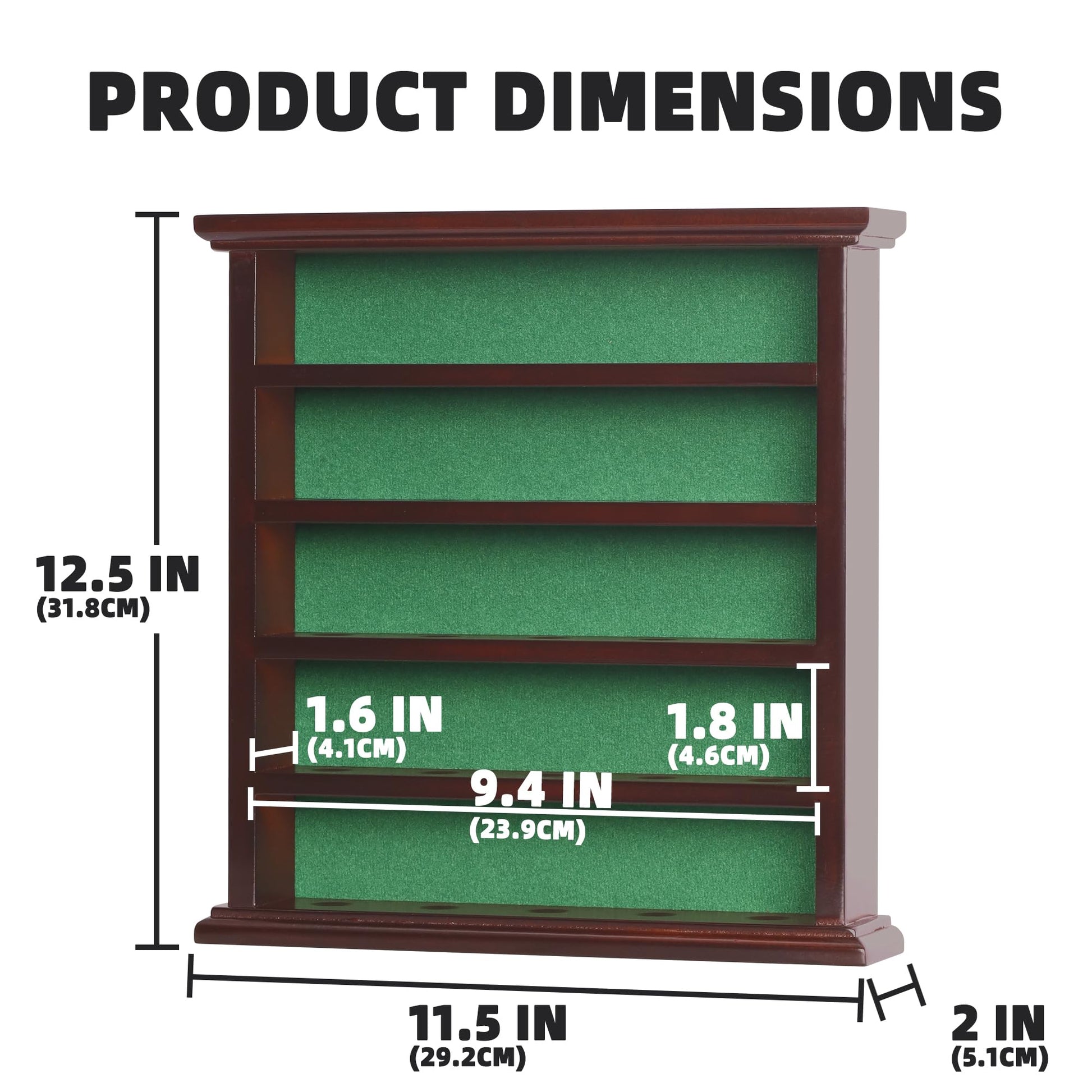 DisplayGifts Golf Ball Display Case Wall Rack Cabinet, NO Door, GB25 (Mahogany)