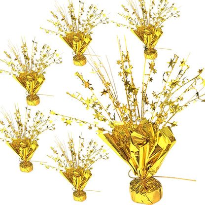 6Pcs Metallic Foil Spray Centerpiece Part Star Table Decoration Brust Table Centerpieces for Party,Birthday